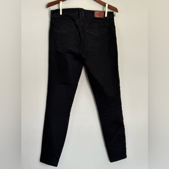 UnpublishedxAnthro Skinny Jeans with velour trim on each side Size 29 black - Picture 8 of 16